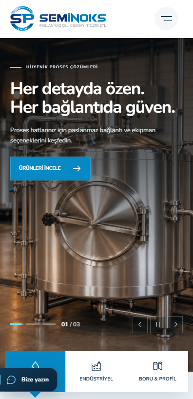 Mobil · ayrı kadraj ve kompakt menü